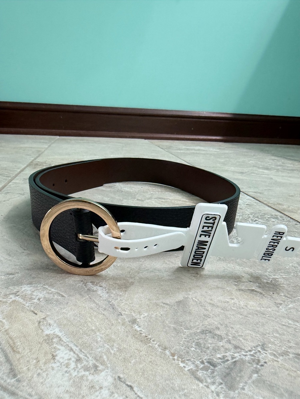 Steve Madden Black and Brown Reversible Belt